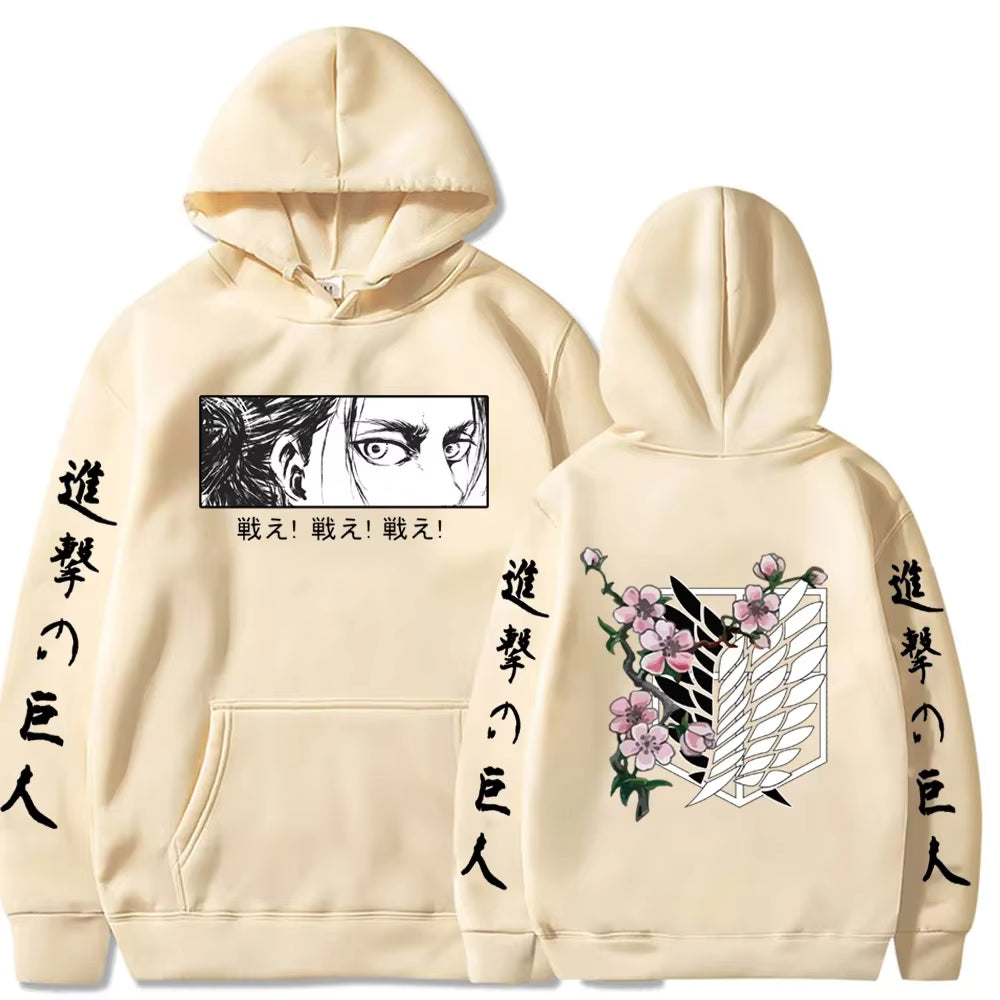 Eren Wings of Freedom Floral Hoodie
