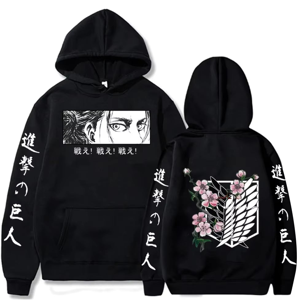 Eren Wings of Freedom Floral Hoodie