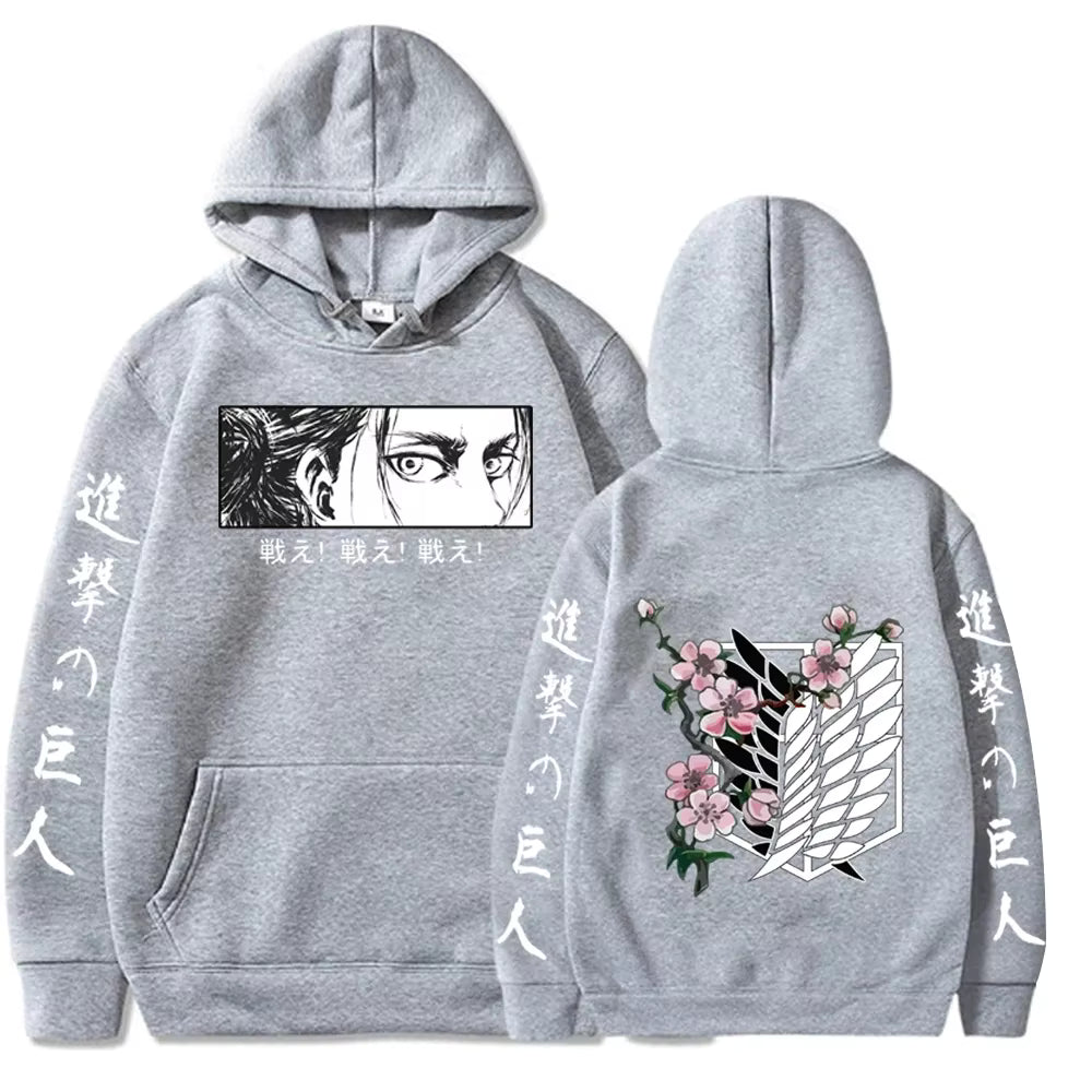 Eren Wings of Freedom Floral Hoodie