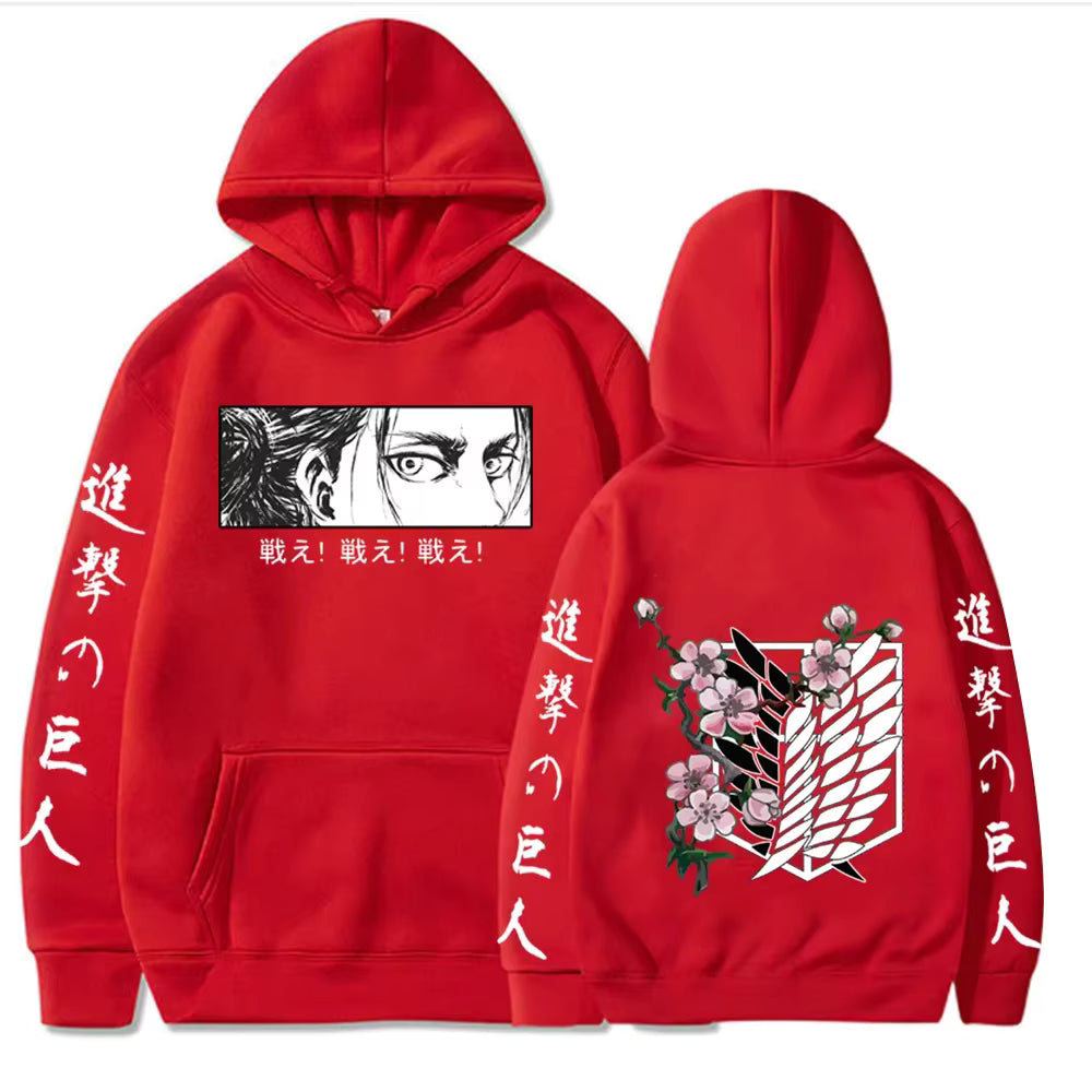Eren Wings of Freedom Floral Hoodie