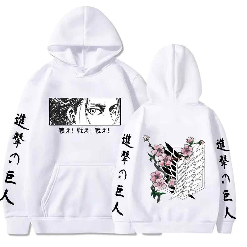 Eren Wings of Freedom Floral Hoodie